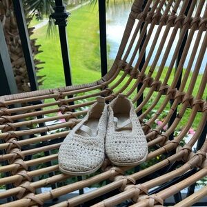 Kids Cream Woven Shoes